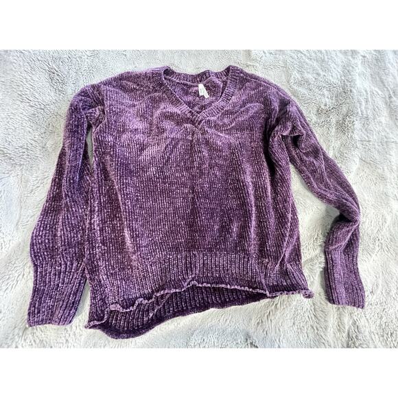 Mudd Women’s Purple Soft Chenille V Neck Knit Sweater Tunic Size Medium - Picture 6 of 10